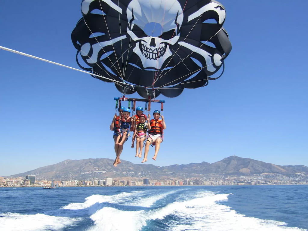 team building malaga parasailing